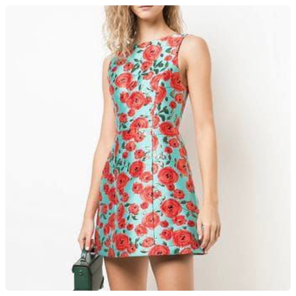 ALICE + OLIVIA Lindsey Structured Jacquard Mini Dress - Picture 7 of 8